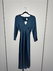 Vestido Azul Zara Longo Tamanho P