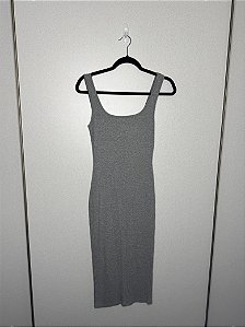 Vestido Básico Cinza PP Justo e Confortável