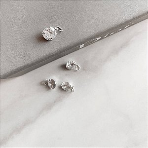 Pingente Zircônia Redonda 10mm em Prata 925