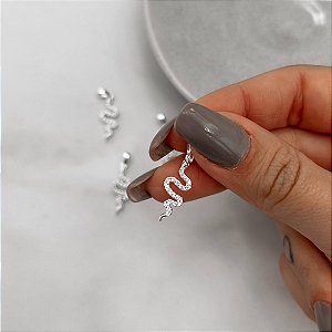 Pingente Cobra Cravejada com Cristal 20mm em Prata 925