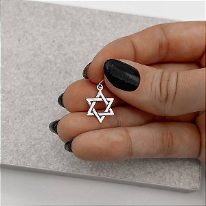 Pingente Estrela de Davi 14mm em Prata 925