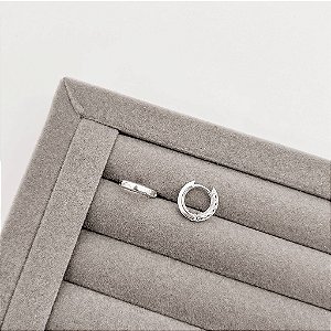 Argola Click 12mm com Detalhe 3D em Prata 925