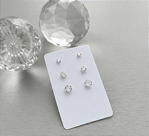 Brinco Trio Ponto de Luz Redondo 3/4/5mm