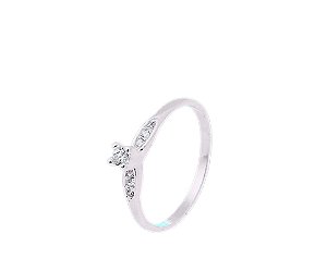 Anel Solitário em Prata 925 com Zircônia Cristal Transparente e Micro Zircônias Cravejadas Ale Semijoias
