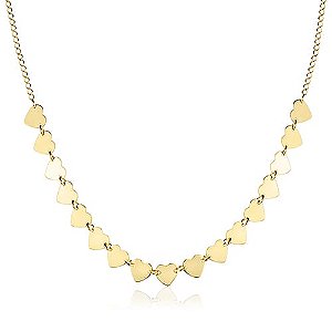 Colar Choker Corações Banhado a Ouro 18k — Ale Semijoias