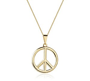 Colar Simbolo da paz Banhado a Ouro 18K — Ale Semijoias