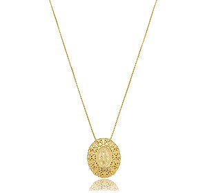 Colar  Nossa Senhora das Graças-Coleção Aura Banhado a Ouro 18k — Ale Semijoias