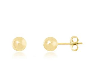 Brinco Bola Lisa Grande Banhado a Ouro 18k 13mm — Ale Semijoias