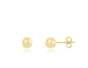 Brinco Bola Lisa pequena Banhado a Ouro 18k 6mm — Ale Semijoias