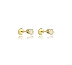 Brinco Baby Ponto de Luz com Zircônia Cristal Banhado a Ouro 18k — Ale Semijoias