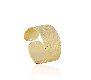 Anel Pai Nosso Ajustável Dourado Ale Semijoias