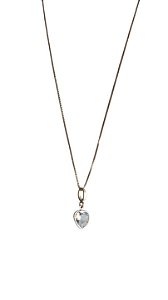 Colar Prata 925 com Pingente de Coração e Zircônia Cristal
