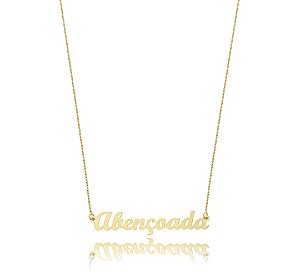 Colar Abençoada Banho Ouro 18k - Ale Semijoias