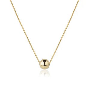 Colar Esfera (M) Banho Ouro 18k - Ale Semijoias