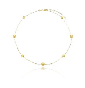 Colar de Esferas Banho Ouro 18k - Ale Semijoias