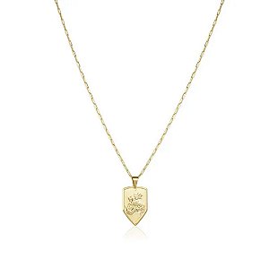 Corrente Masculina Cartier com Pingente São Jorge Banho Ouro 18k - Ale Semijoias