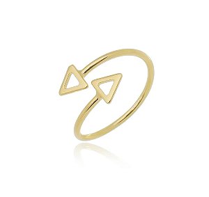 Anel de Falange Dupla Seta Ajustável Banho Ouro 18k - Ale Semijoias