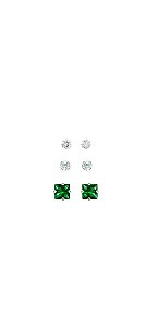 Trio de Brincos Zircônias Cristal, Verde Água e Verde Esmeralda Prata 925 - Ale Semijoias