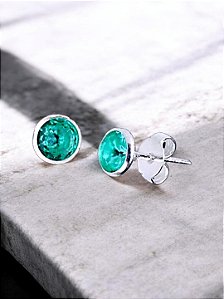 Brinco Ponto de Luz cristal swarovski em prata 925 - 6mm - Ale Semijoias