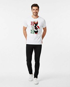 Camisa Unissex HO HO HO Efeito Bordado Algodão