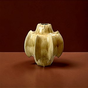 VASO CER. CRAQUELADO BEGE - 31 X 30CM