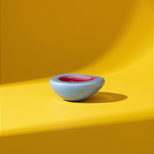 MINI BOWL MURANO VINTAGE GOTA BRANCO E ROSA
