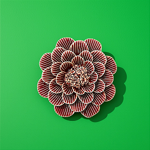PEÇA DE MESA CERÂMICA - FLOR VERMELHA