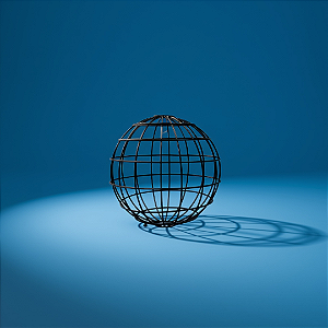 ESCULTURA ESFERA EM METAL