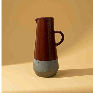 JARRA CERAMICA COLORIDA - VINHO E CINZA