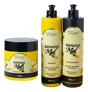 Kit Banana E Mel 3 Em 1 Shampoo Condicionador Mascara