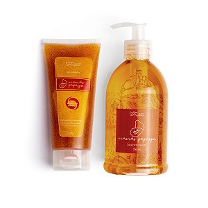 KIT MAMÃO PAPAYA  ( ESFOLIANTE + SABONETE LÍQUIDO)