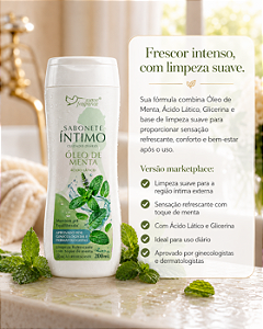 Sabonete Íntimo Óleo de Menta 200ml Suave Fragrance – Frescor Intenso, pH Equilibrado com Ácido Lático e Glicerina