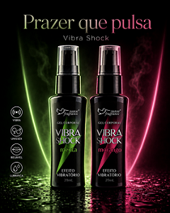 Kit Gel Corporal Vibra Shock Menta e Morango 20mL com Jambu Efeito Vibratório Unissex Beijável – Suave Fragrance