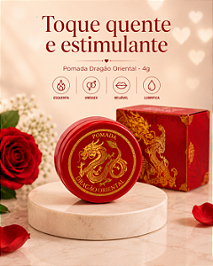 Pomada Dragão Oriental Efeito Aquecedor para Massagem Íntima Unissex – Cremosa, Beijável e Lubrificante Suave Fragrance