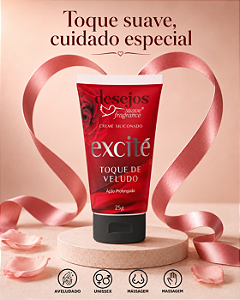 Creme Siliconado Excité Toque de Veludo 25g Unissex para Massagem Corporal Aveludado Ação Prolongada – Suave Fragrance