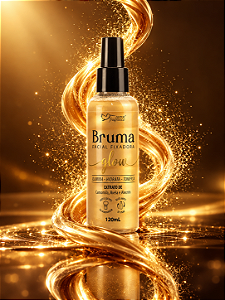 Bruma Facial Fixadora Glow 120ml Suave Fragrance – Fixador de Maquiagem Hidratante com Mica Dourada, Camomila, Aveia e Alecrim