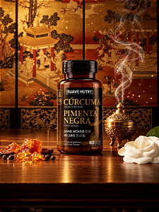 Suplemento Cúrcuma com Pimenta Negra Suave Nutry 60 Cápsulas – Antioxidante e Termogênico