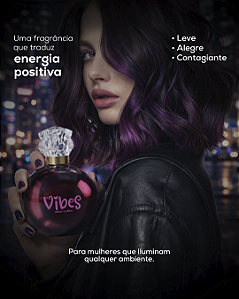 Perfume Feminino Vibes Suave Fragrance 100ml – Deo Colônia Floral Frutal com Framboesa, Maracujá e Frutas Vermelhas