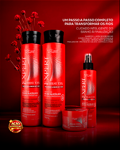 Kit Expert Brilho Total Suave Fragrance – Shampoo 490ml + Condicionador 490ml + Máscara 300g + Finalizador 250ml com Blend de Ácidos, Ômegas 3 e 6, Reparação e Brilho Intenso