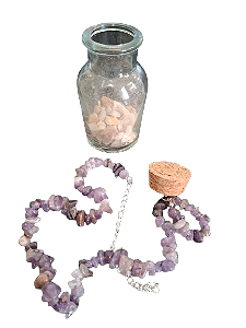 COLAR DE AMETISTA COM GARRAFA PURIFICADORA