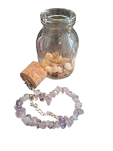 PULSEIRA DE AMETISTA COM GARRAFA PURIFICADORA