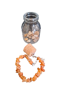 PULSEIRA DE CIANITA LARANJA COM GARRAFA PURIFICADORA