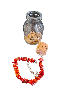 PULSEIRA DE CORAL VERMELHO COM GARRAFA PURIFICADORA