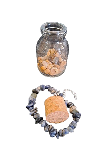 PULSEIRA DE SODALITA COM GARRAFA PURIFICADORA