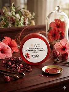 Sabonete artesanal de hibisco