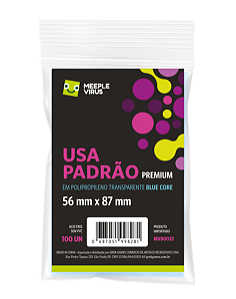 Sleeves Padrão Usa Premium 56 x 87mm (Blue Core)