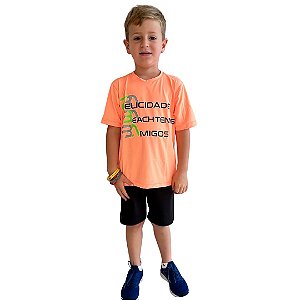 CAMISETA INFANTIL ACQUA COM PROTEÇÃO UV 50+ LARANJADA