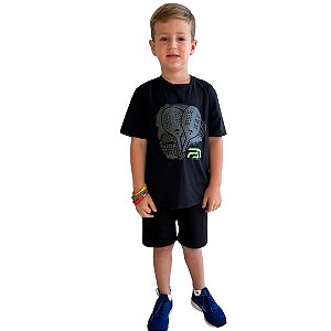 CAMISETA INFANTIL ACQUA COM PROTEÇÃO UV 50+ PRETA