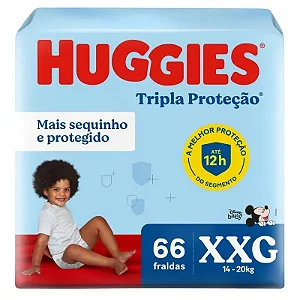 Fralda Huggies Tripla Proteção Xxg 66 unidades