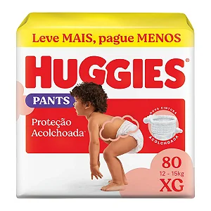 Fralda Calça Huggies Proteção Acolchoada XG 80 unidades